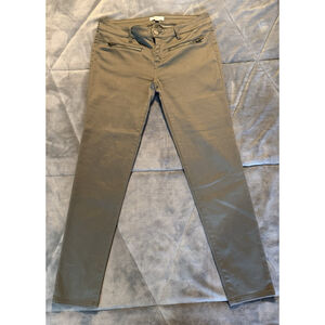 Love, Fire Women's Green Skinny Jeans Khaki Pants Zipper Pockets Size 11